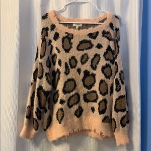Fuzzy Pink Cheetah Sweater!